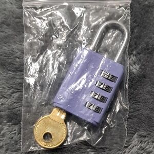Purple Combination Padlock with Key